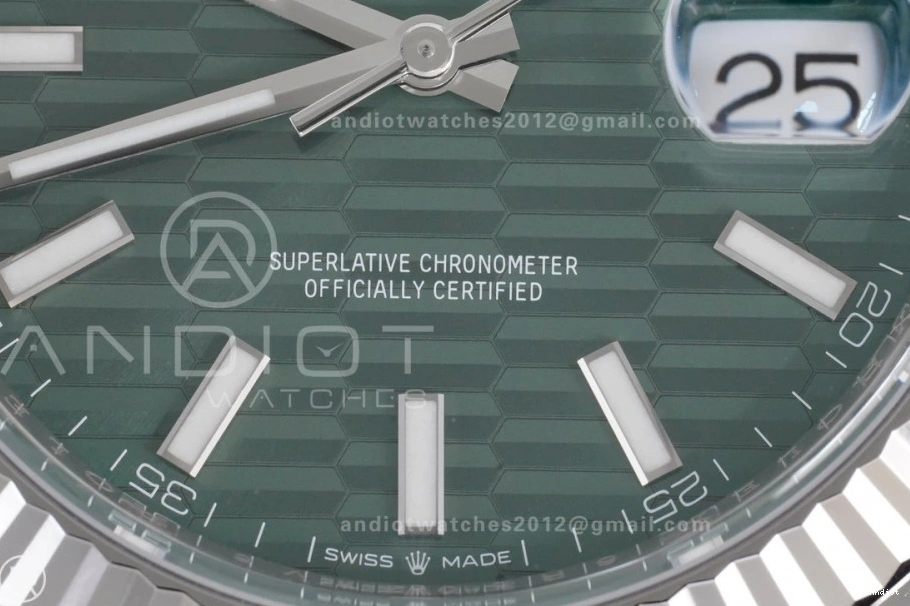 126334 Textured Bracelet Green 1:1 Best 41 Clean on Steel DateJust Dial 904L SH3235 Jubilee Edition 0324